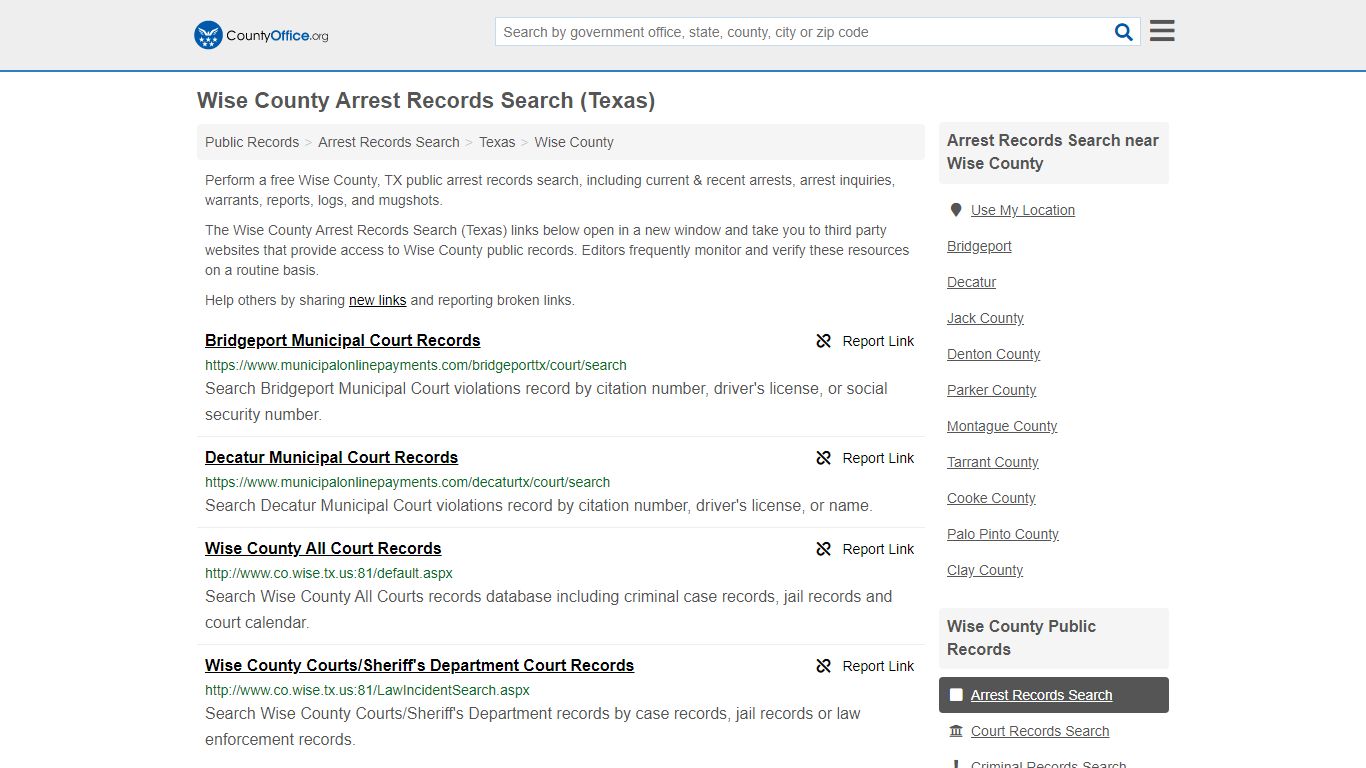 Arrest Records Search - Wise County, TX (Arrests & Mugshots)