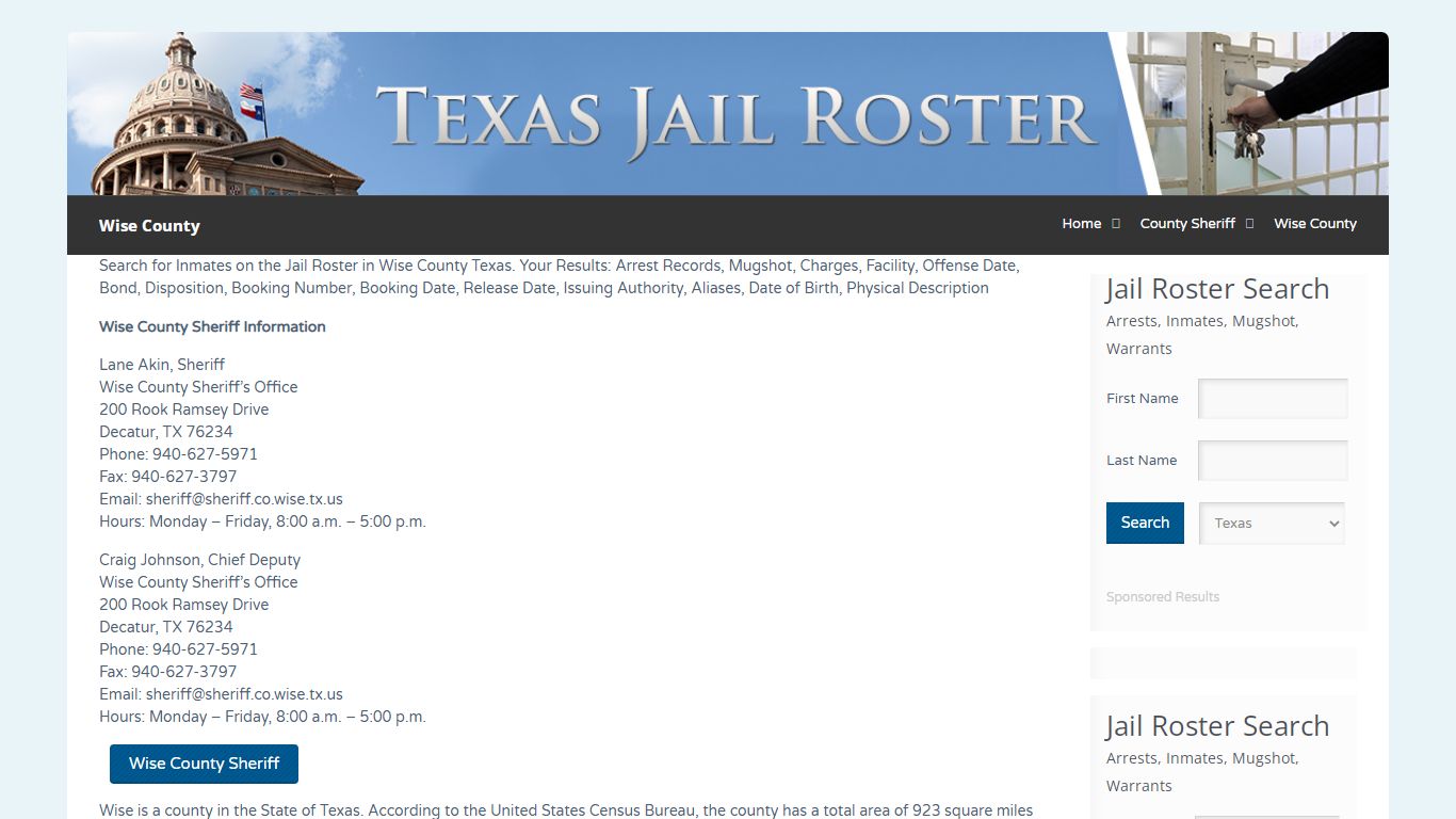 Wise County | Jail Roster Search
